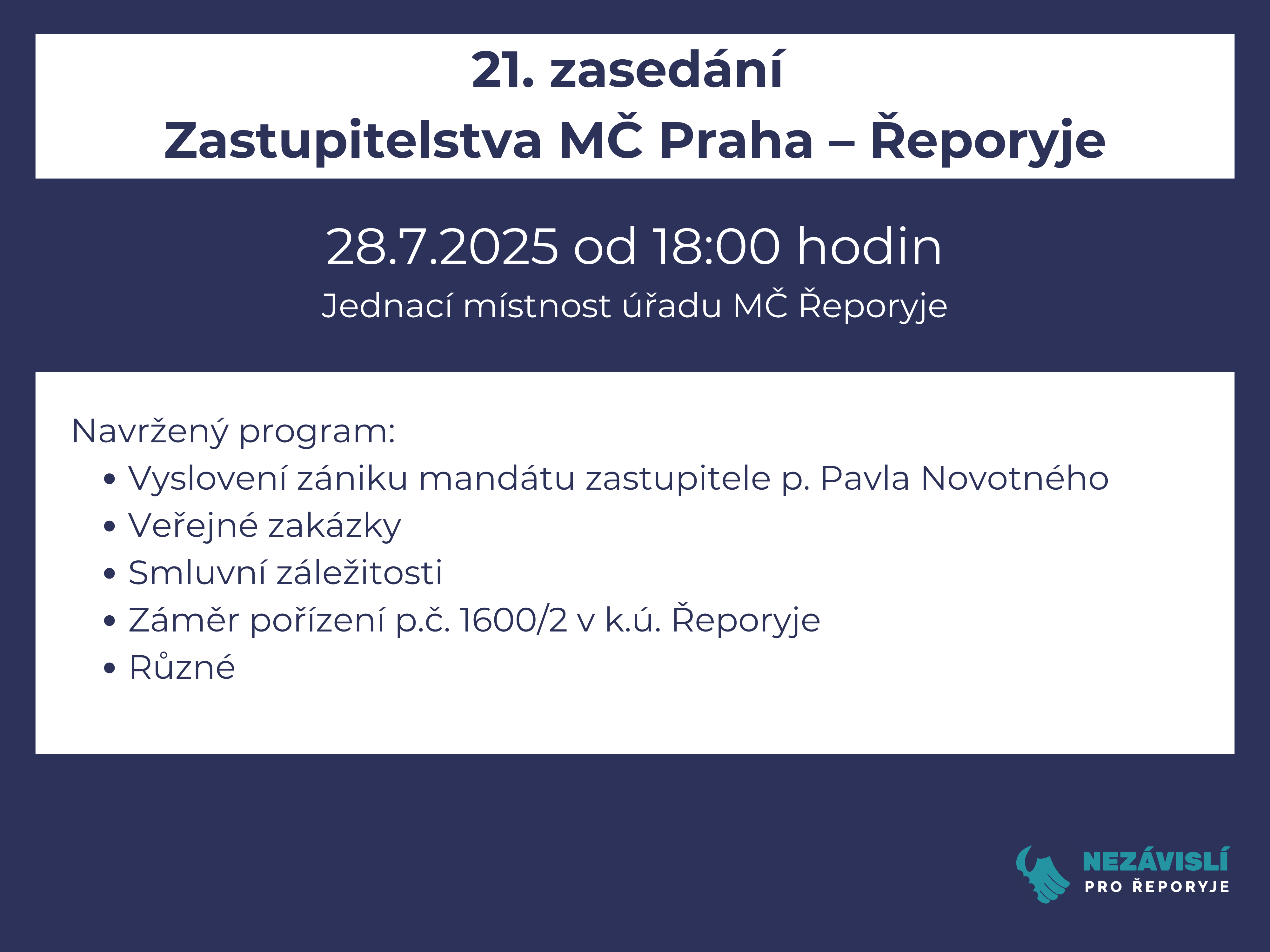 Pozvánka na 21. zasedání zastupitelstva